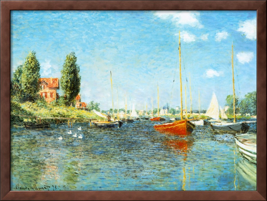 Red Boats at Argenteuil, c.1875 - Claude Monet Paintings